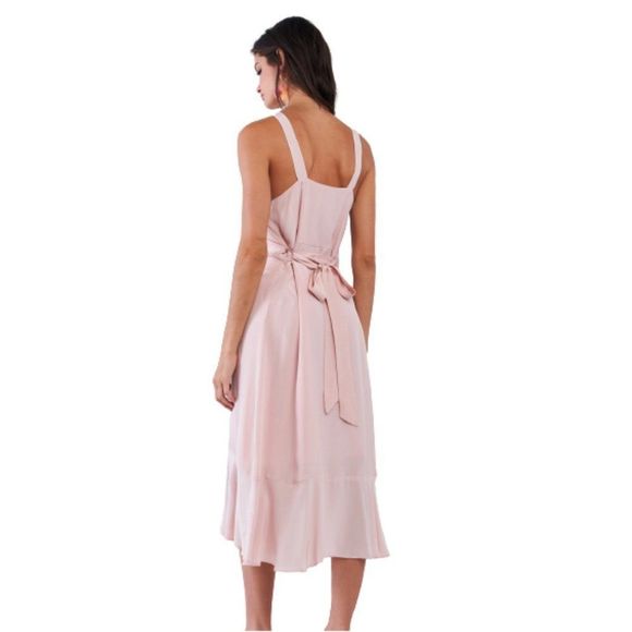 Boho Basics Wide Strap Wrap Dress in Light Pink - Picture 7 of 7